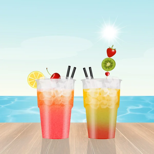 Fresh cocktail on the beach — Stock Photo, Image