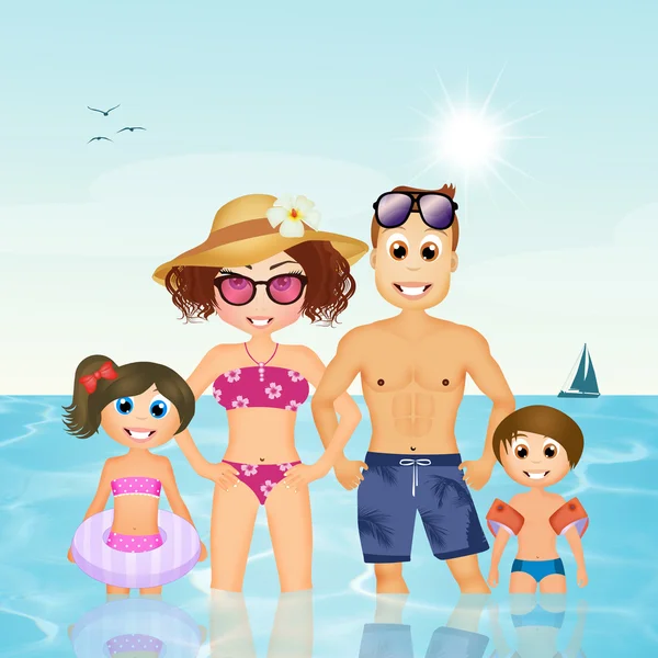 Family on summer holidays — Stock Photo, Image