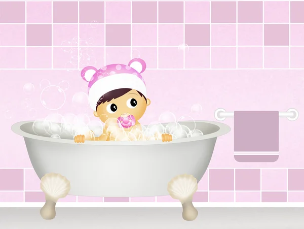 Bébé dans la baignoire — Photo