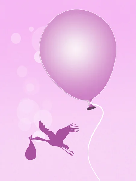 Kız bebek için pembe ballon — Stok fotoğraf