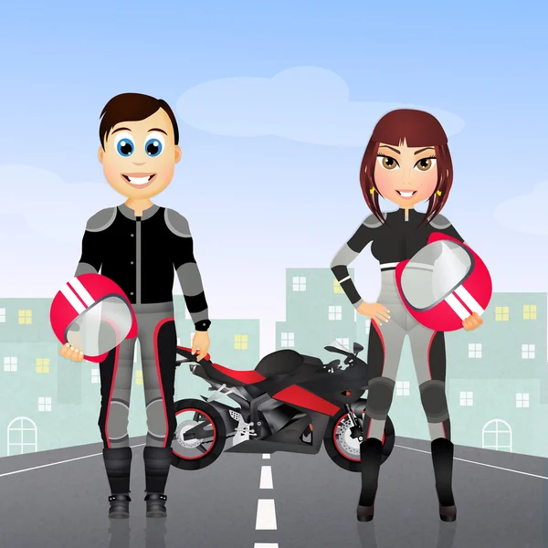 Motosiklet ile Çift — Stok fotoğraf
