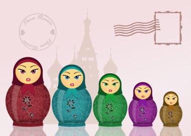 Matryoshka Bebekler çizimi