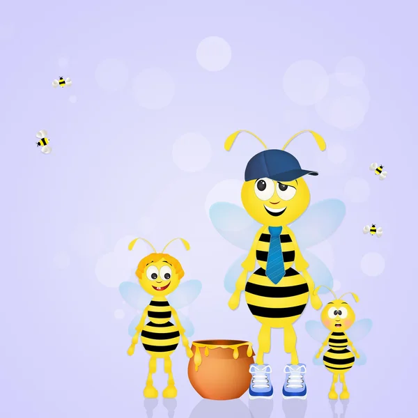 Bee dad with honey — Stock Photo, Image
