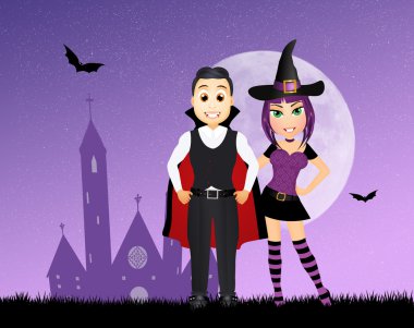 Cadılar Bayramı için çift maskeli balo