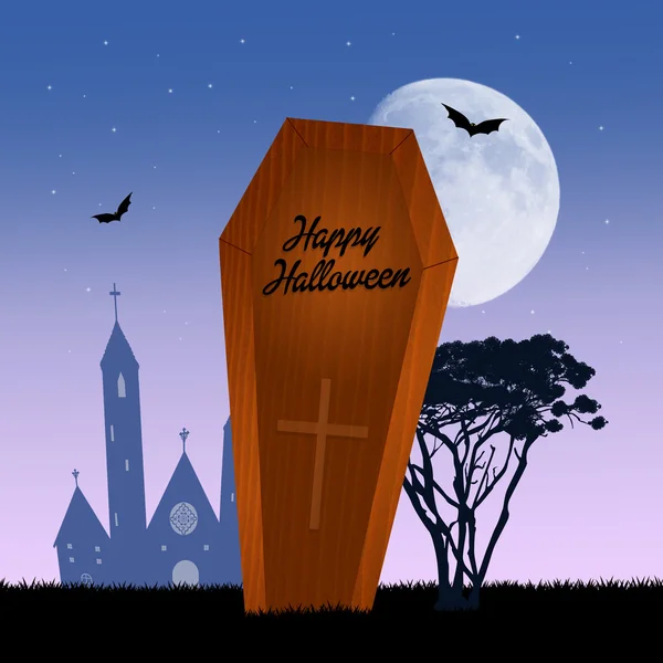 Söta Halloween vykort — Stockfoto