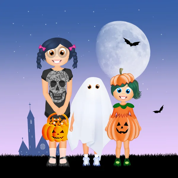 Children masquerade for Halloween — Stock Photo, Image