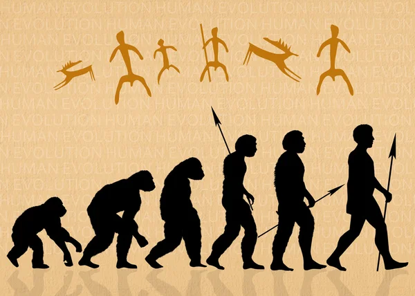 Insan evrimini gösteren resim — Stok fotoğraf