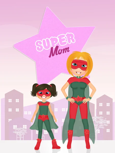 Illustration von Super Mom — Stockfoto