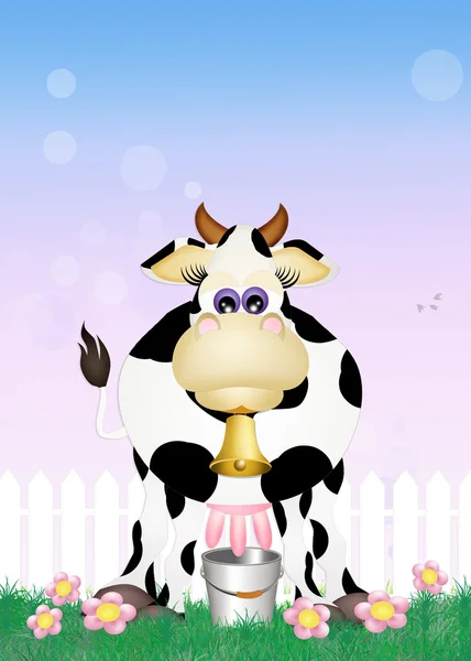 在农场挤奶的奶牛 — 图库照片