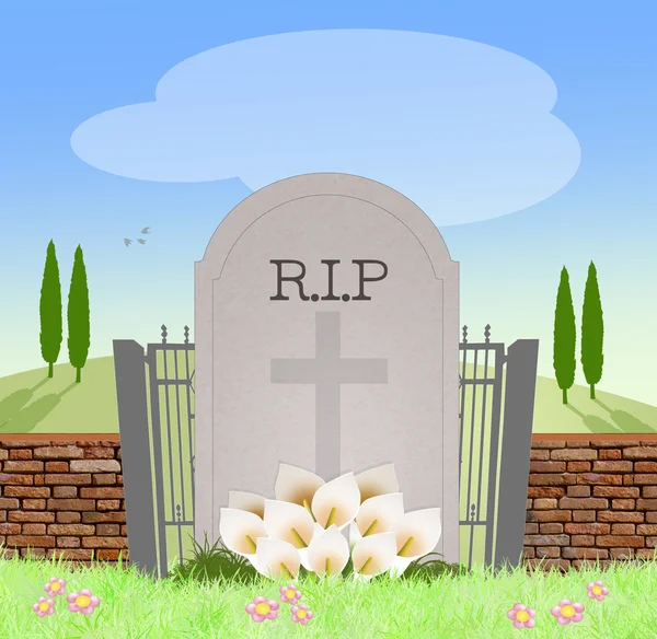 Gravsten på kyrkogården — Stockfoto