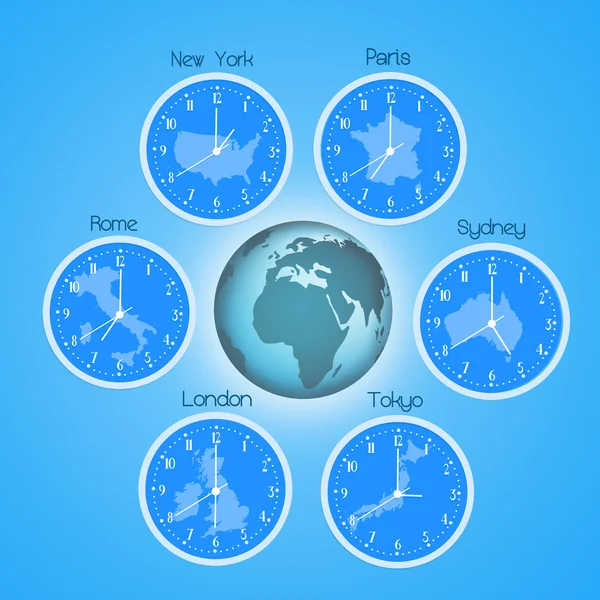 Time zones clocks — Stock Photo, Image