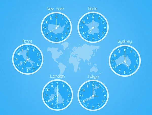 Time zones clocks — Stock Photo, Image