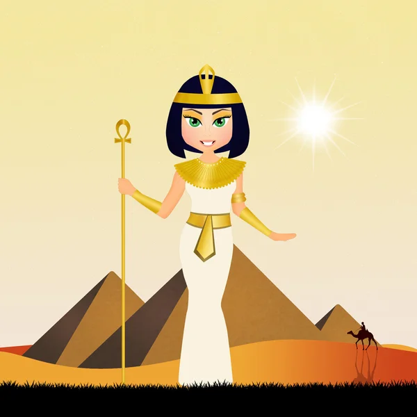 Cleopatra in Egyptian landscape — Stock Photo, Image