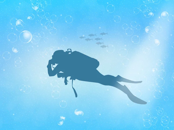 Man diving silhouette — Stock Photo, Image