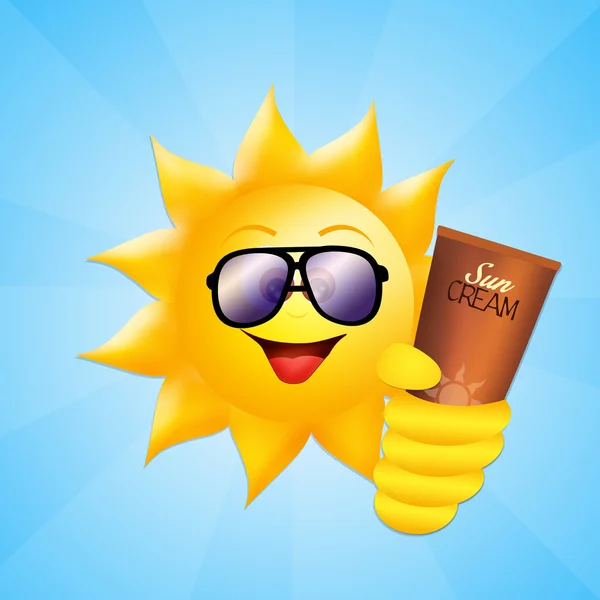 Slunce s sun cream — Stock fotografie