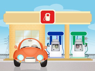 bir benzin istasyonu