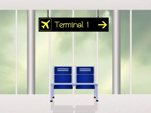 Terminal i flygplatsen scenen — Stockfoto