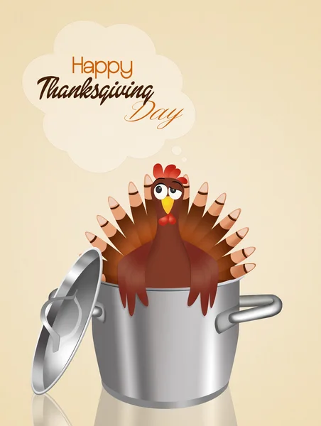 Turkey in the pan for Thanksgiving day — Stock Photo, Image