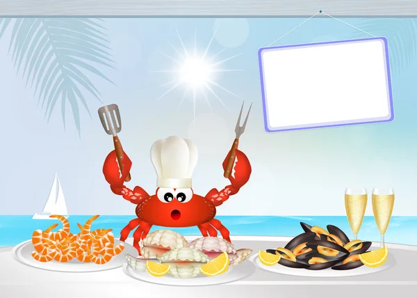 Krabben Meeresfrüchte Küche — Stockfoto
