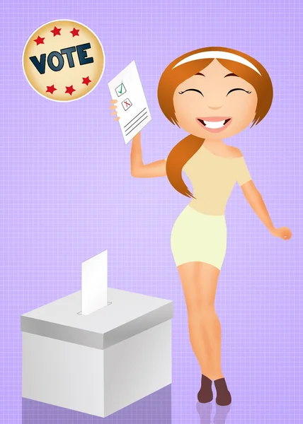 Girl and Election voting — Stock Photo, Image