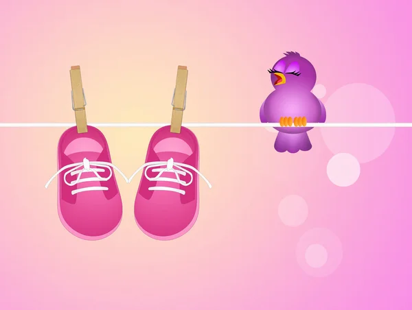 Baby female shoes — Stock Photo, Image