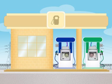 bir benzin istasyonu