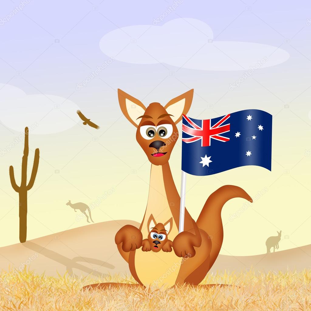 Funny kangaroo with Australian flag Stock Photo by ©adrenalina 120931246 Funny kangaroo with Australian flag Stock Photo by ©adrenalina 120931246