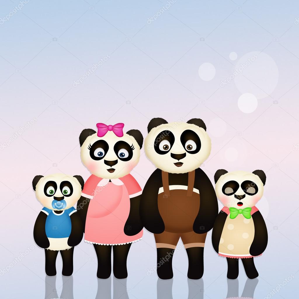 funny panda family
