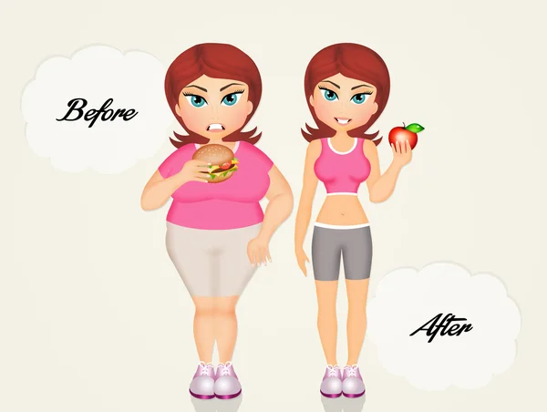 Před a po dietě — Stock fotografie