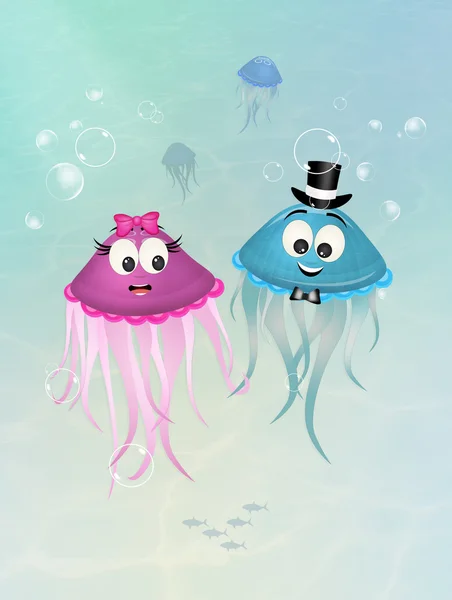 Wedding of jellyfish — Stock Photo, Image