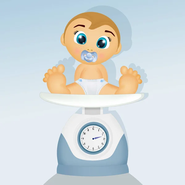 Illustration Weight Baby Scales — Stock Photo, Image
