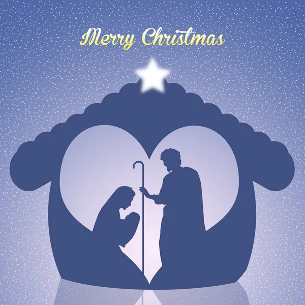 Funny Illustration Christmas Nativity Scene — Stock Photo, Image