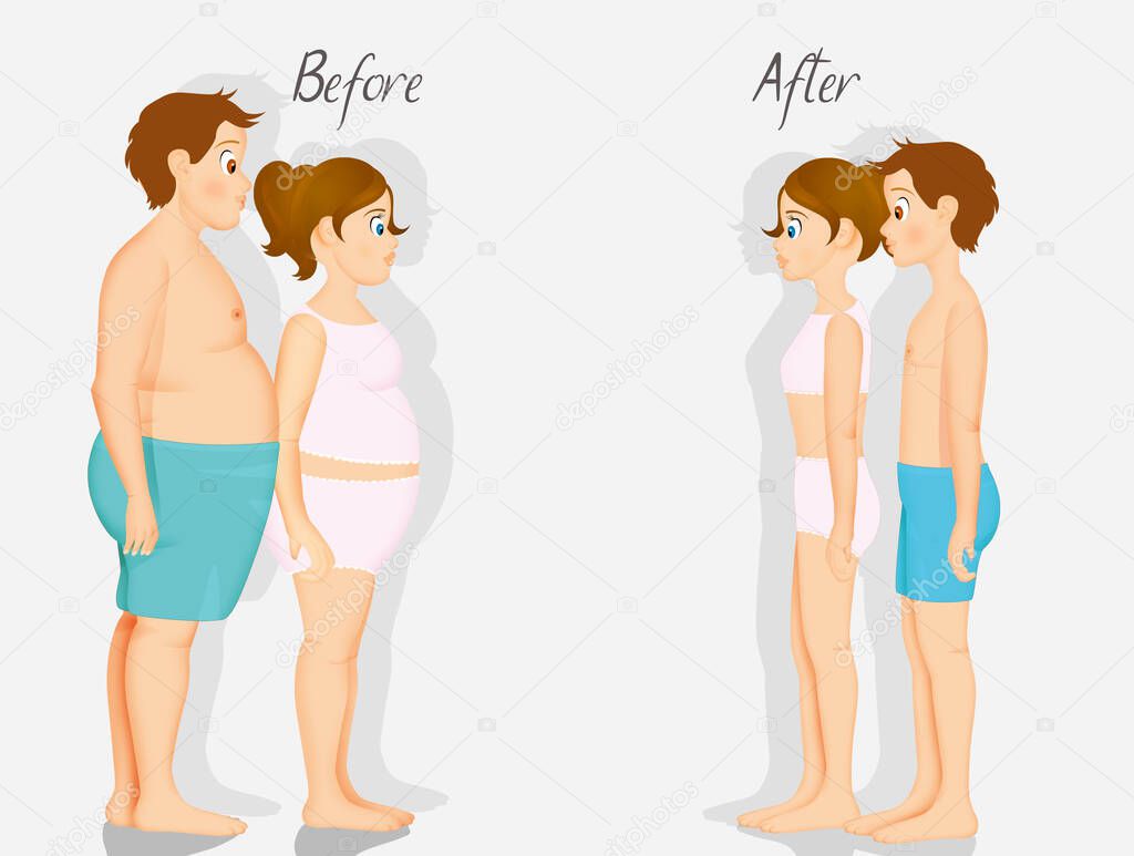 little boy and little girl before and after diet