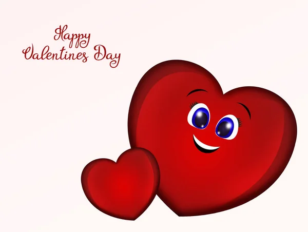 Illustration Funny Hearts Valentines Day — Stock Photo, Image