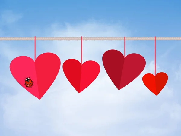 Decoration Hanging Hearts Valentines Day — Stock Photo, Image