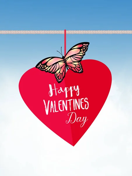 Dekorace Oběšeného Srdce Beruškou Valentýna — Stock fotografie