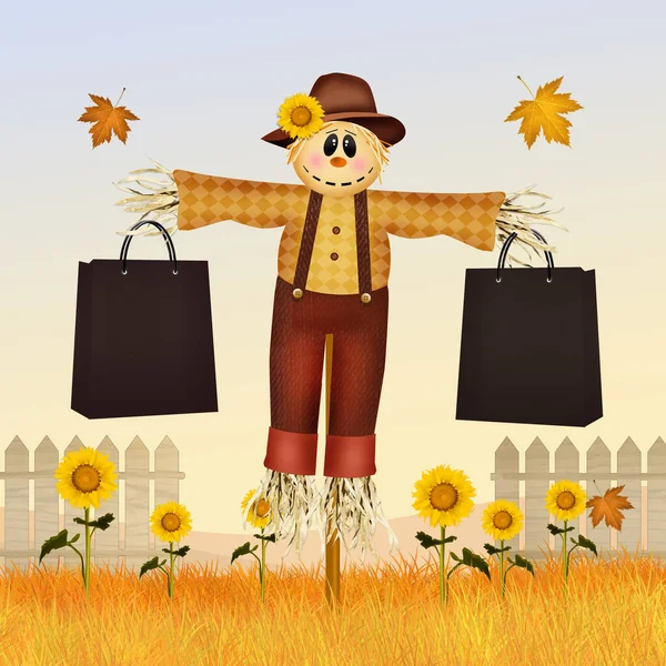 Illustration Funny Scarecrow Bags — 图库照片