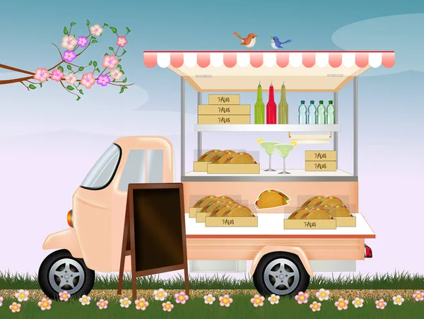 Ilustracja Tacos Kiosk — Zdjęcie stockowe