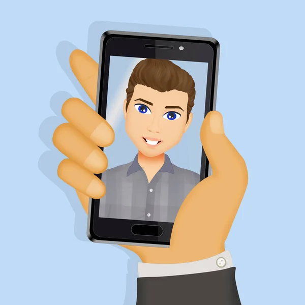 Illustration Selfie Man — Stockfoto