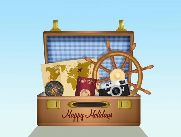 Illustration Traveler Luggage — Stock Photo, Image