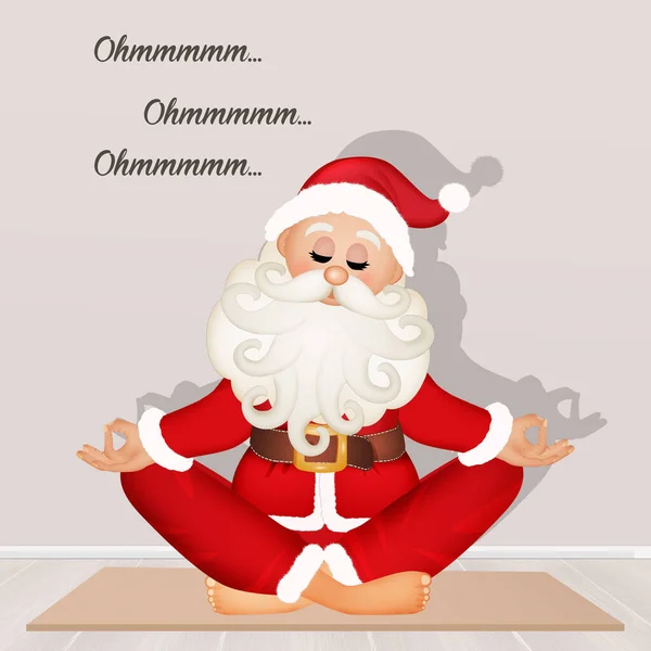 Illustration Des Weihnachtsmannes Meditation Stockfoto