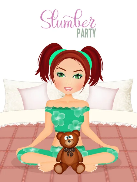 Funny Illustration Slumber Party — Stock Photo, Image