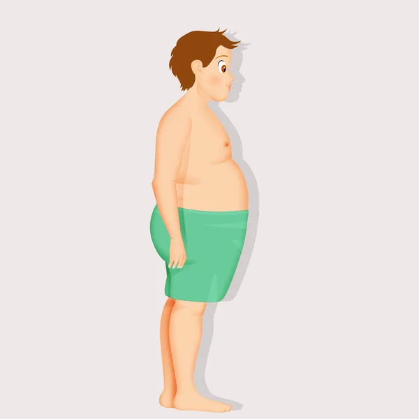太りすぎの男の子のイラスト — ストック写真