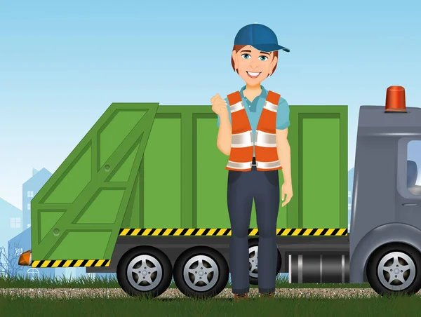 illustration of garbage truck