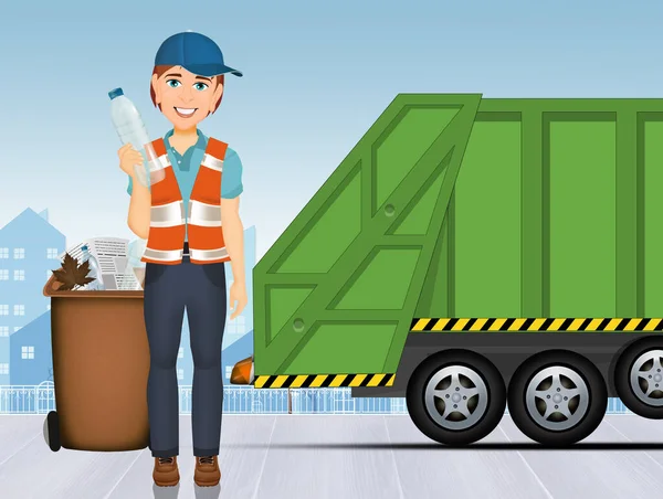 illustration of garbage truck