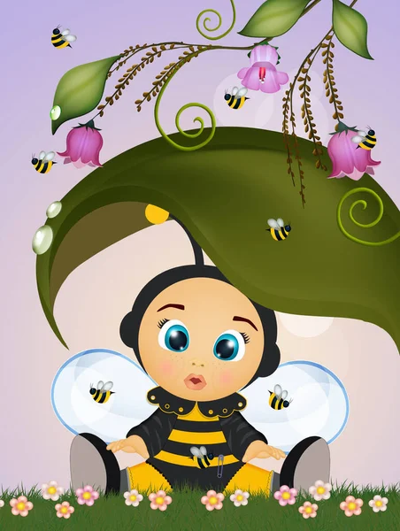 Baby Dressed Bee — Stockfoto