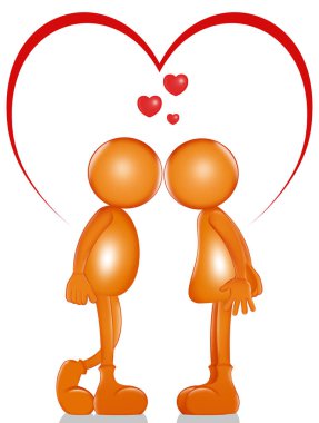 Bir çift stilize kur yapan erkeğin çizimi