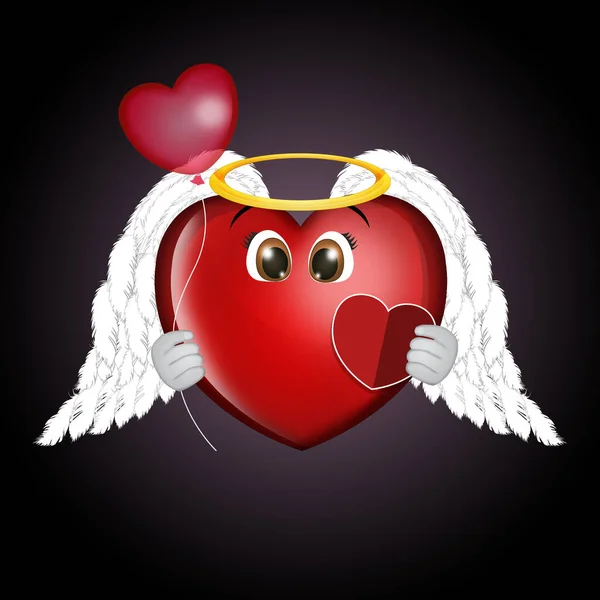 Funny Heart Wings Halo — Stock Photo, Image