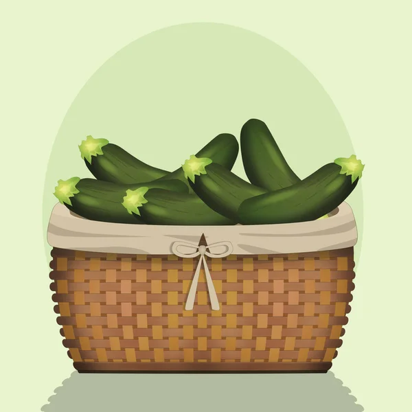 板条箱中的Zucchine插图 — 图库照片