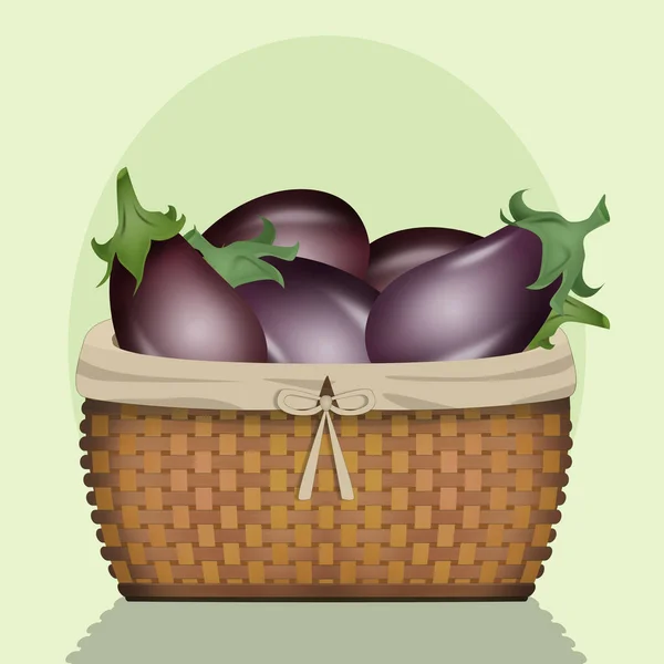 Sandıktaki Patlıcan Çizimi — Stok fotoğraf